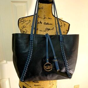 BCBG Paris Black and Blue Shoulder Bag
